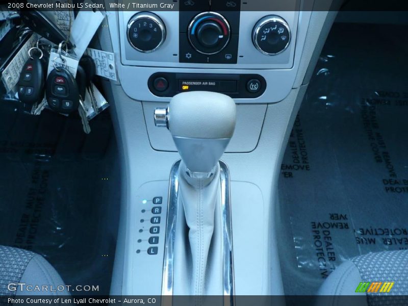White / Titanium Gray 2008 Chevrolet Malibu LS Sedan