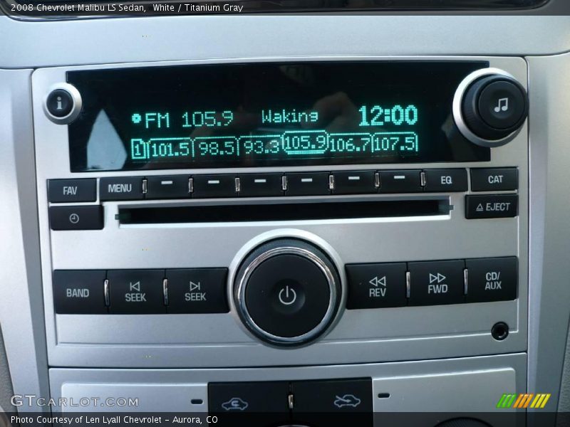 White / Titanium Gray 2008 Chevrolet Malibu LS Sedan