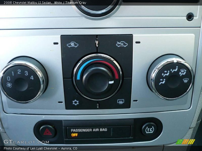 White / Titanium Gray 2008 Chevrolet Malibu LS Sedan