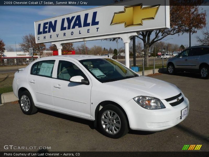Summit White / Gray 2009 Chevrolet Cobalt LT Sedan