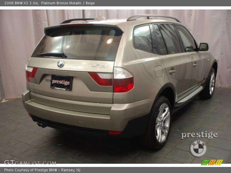 Platinum Bronze Metallic / Beige 2008 BMW X3 3.0si