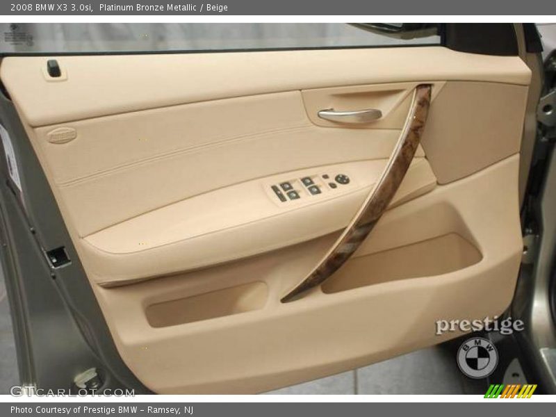 Platinum Bronze Metallic / Beige 2008 BMW X3 3.0si