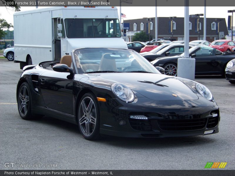 Black / Black/Sand Beige 2008 Porsche 911 Turbo Cabriolet