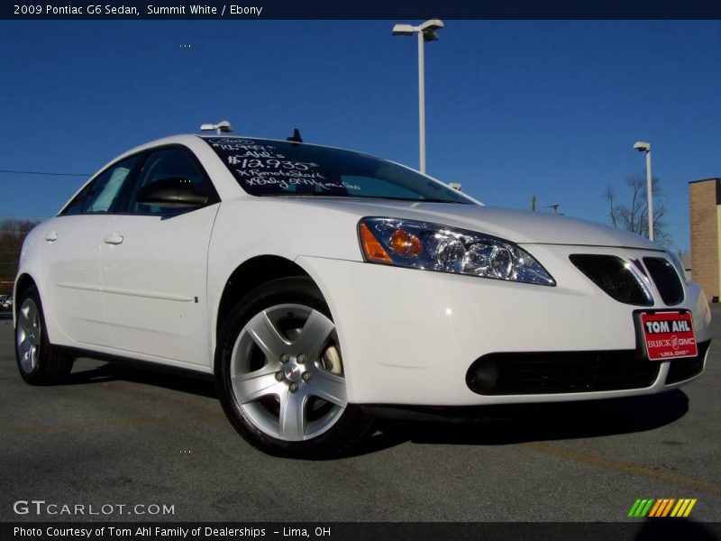 Summit White / Ebony 2009 Pontiac G6 Sedan