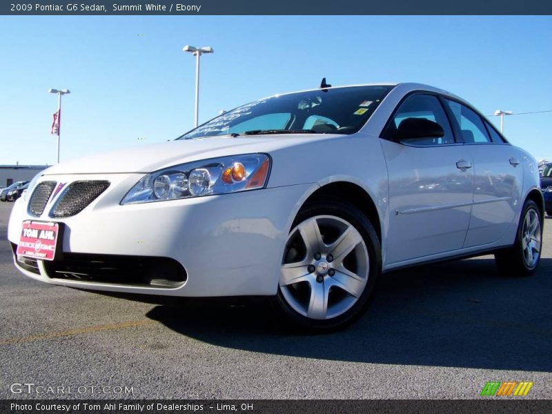 Summit White / Ebony 2009 Pontiac G6 Sedan