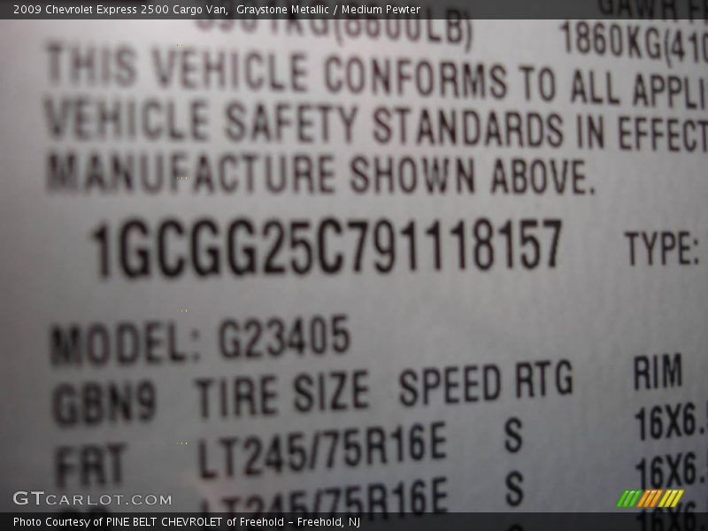 Graystone Metallic / Medium Pewter 2009 Chevrolet Express 2500 Cargo Van