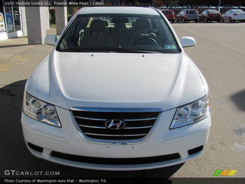 Powder White Pearl / Camel 2009 Hyundai Sonata GLS