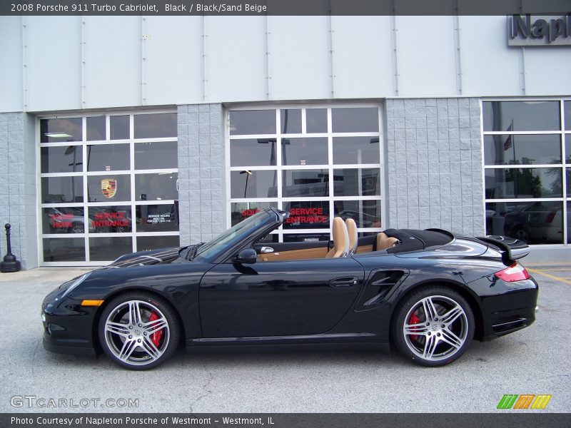 Black / Black/Sand Beige 2008 Porsche 911 Turbo Cabriolet