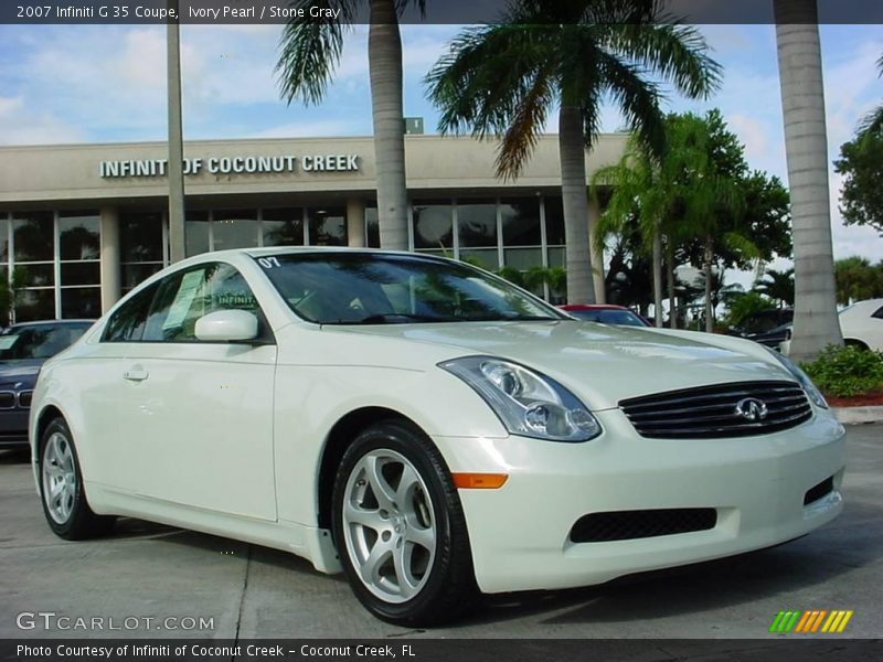 Ivory Pearl / Stone Gray 2007 Infiniti G 35 Coupe