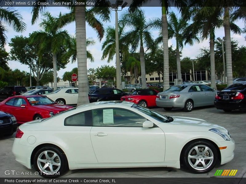 Ivory Pearl / Stone Gray 2007 Infiniti G 35 Coupe