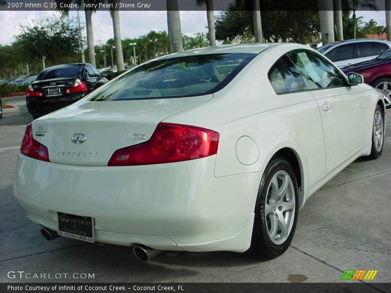 Ivory Pearl / Stone Gray 2007 Infiniti G 35 Coupe