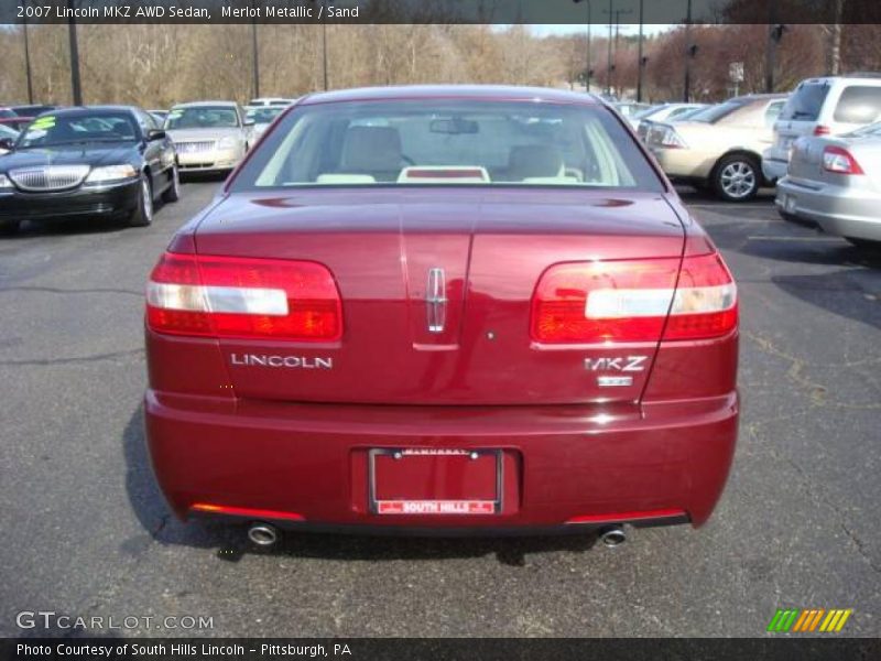 Merlot Metallic / Sand 2007 Lincoln MKZ AWD Sedan