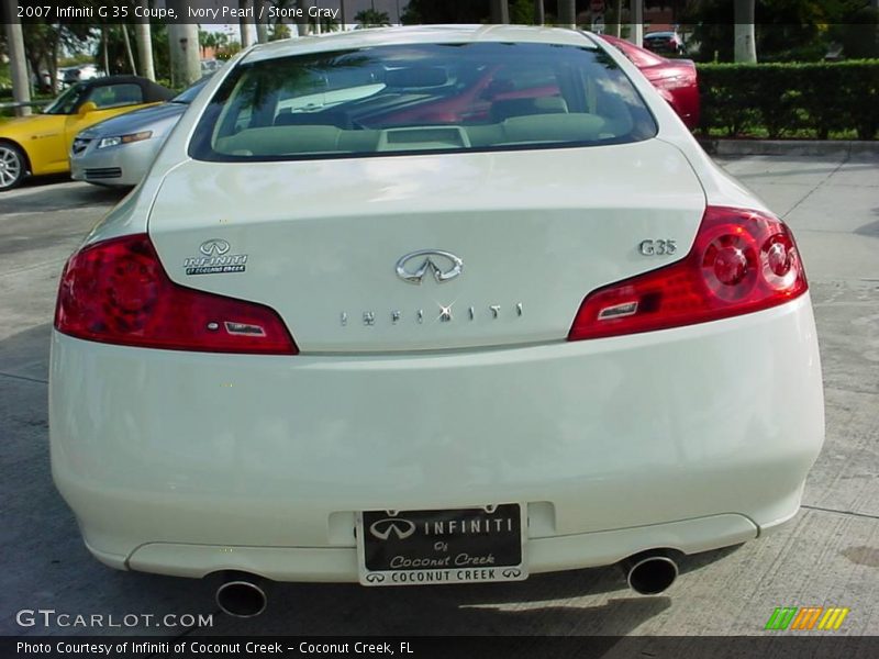 Ivory Pearl / Stone Gray 2007 Infiniti G 35 Coupe