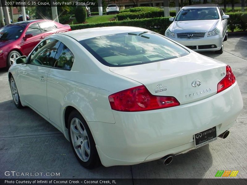 Ivory Pearl / Stone Gray 2007 Infiniti G 35 Coupe