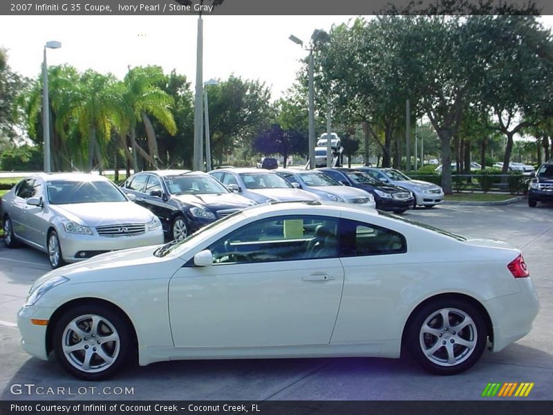 Ivory Pearl / Stone Gray 2007 Infiniti G 35 Coupe