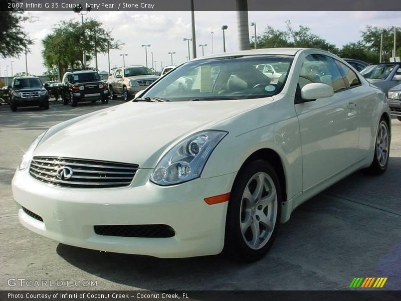 Ivory Pearl / Stone Gray 2007 Infiniti G 35 Coupe