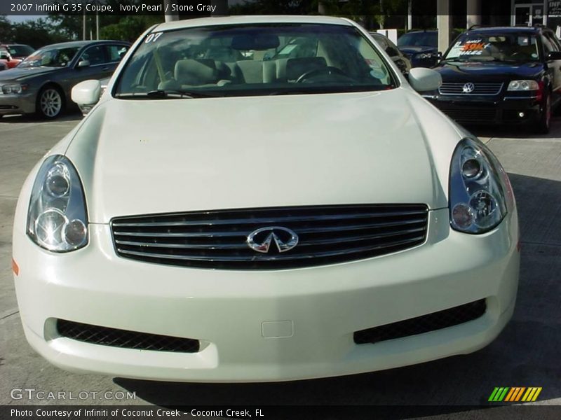 Ivory Pearl / Stone Gray 2007 Infiniti G 35 Coupe