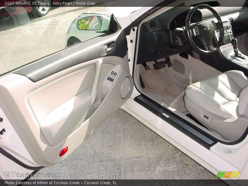 Ivory Pearl / Stone Gray 2007 Infiniti G 35 Coupe