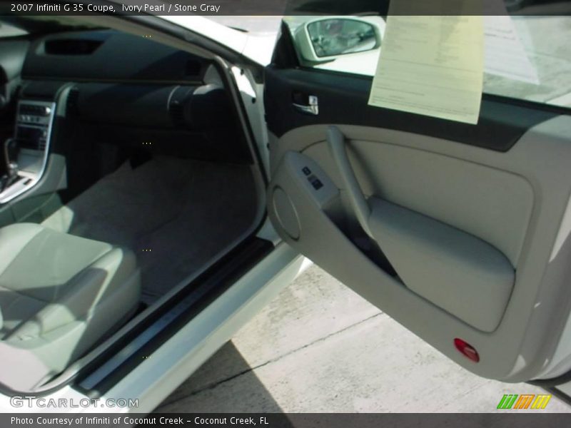 Ivory Pearl / Stone Gray 2007 Infiniti G 35 Coupe