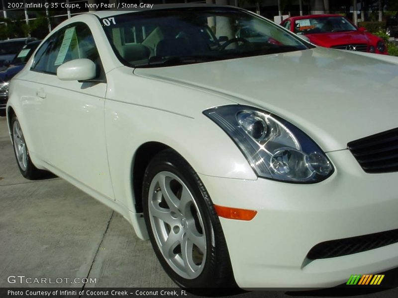 Ivory Pearl / Stone Gray 2007 Infiniti G 35 Coupe