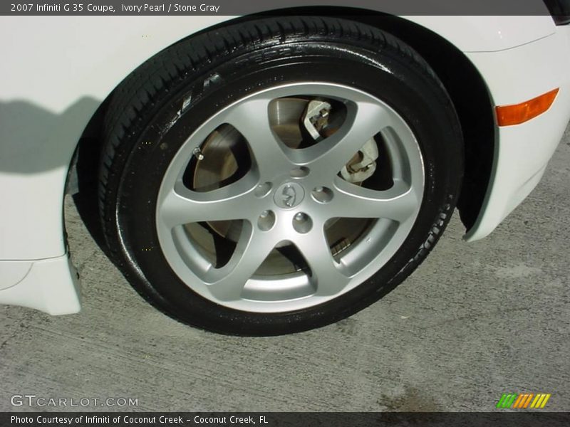 Ivory Pearl / Stone Gray 2007 Infiniti G 35 Coupe