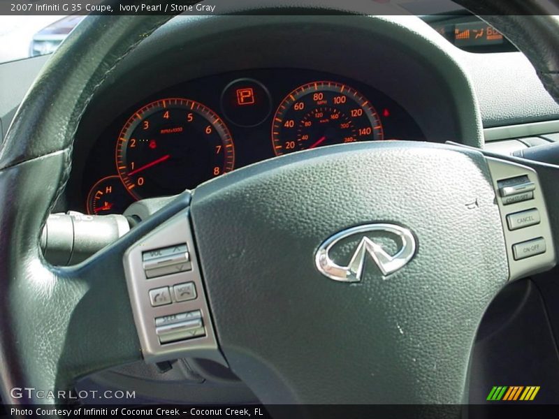 Ivory Pearl / Stone Gray 2007 Infiniti G 35 Coupe