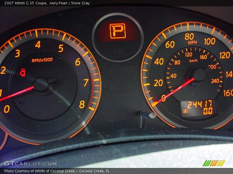 Ivory Pearl / Stone Gray 2007 Infiniti G 35 Coupe