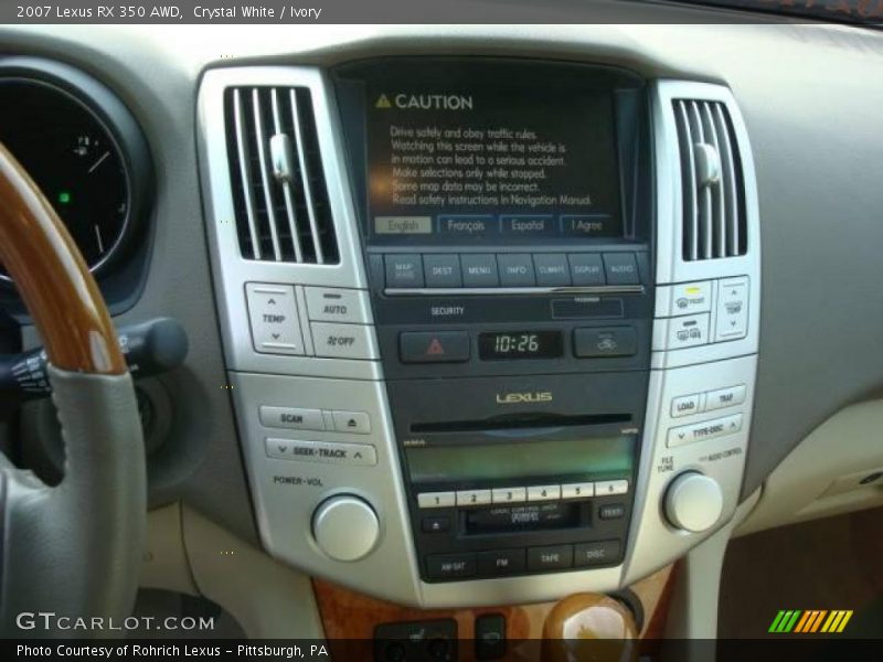 Crystal White / Ivory 2007 Lexus RX 350 AWD