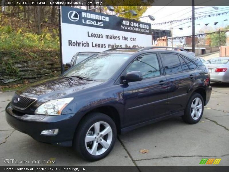 Neptune Blue Mica / Light Gray 2007 Lexus RX 350 AWD