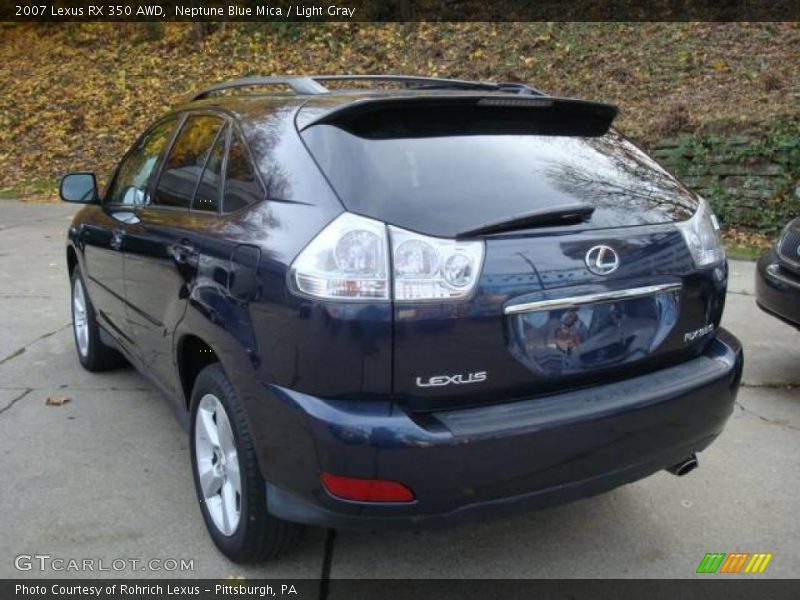 Neptune Blue Mica / Light Gray 2007 Lexus RX 350 AWD