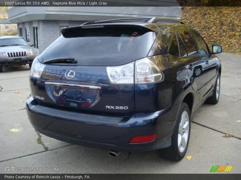 Neptune Blue Mica / Light Gray 2007 Lexus RX 350 AWD