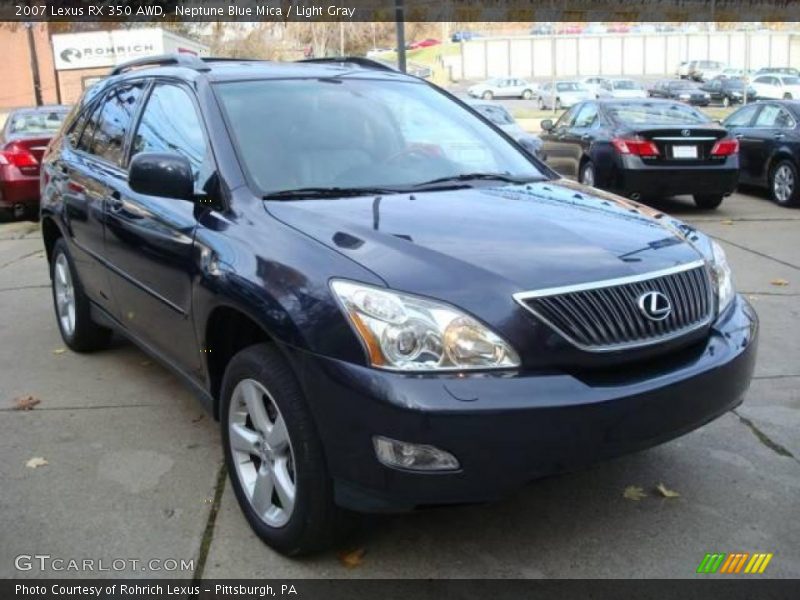 Neptune Blue Mica / Light Gray 2007 Lexus RX 350 AWD