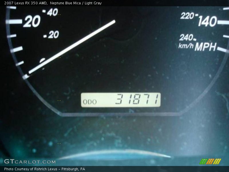 Neptune Blue Mica / Light Gray 2007 Lexus RX 350 AWD