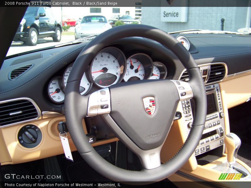 Black / Black/Sand Beige 2008 Porsche 911 Turbo Cabriolet