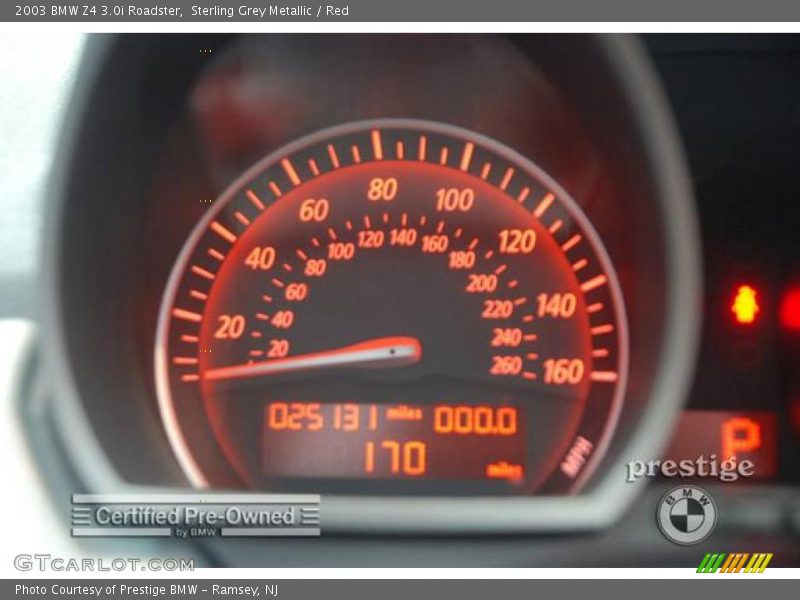 Sterling Grey Metallic / Red 2003 BMW Z4 3.0i Roadster