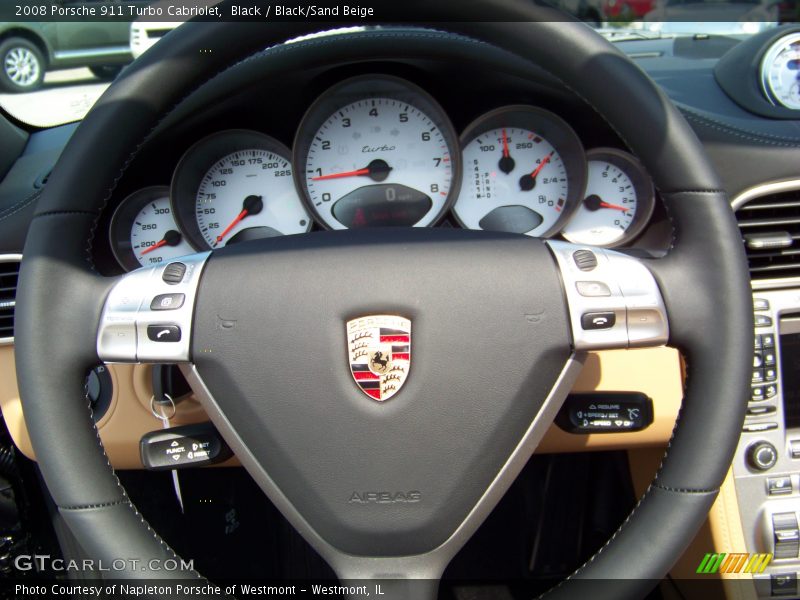Black / Black/Sand Beige 2008 Porsche 911 Turbo Cabriolet