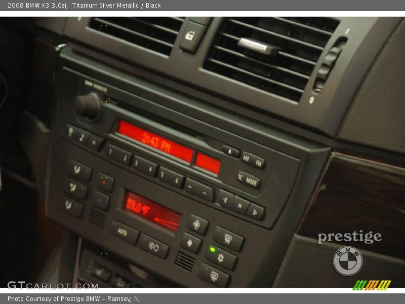 Titanium Silver Metallic / Black 2008 BMW X3 3.0si