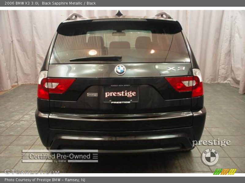 Black Sapphire Metallic / Black 2006 BMW X3 3.0i