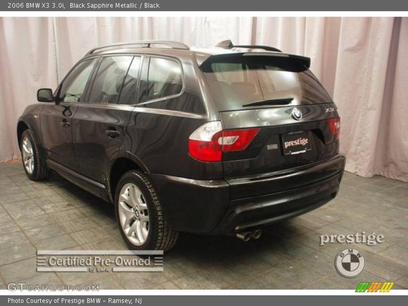 Black Sapphire Metallic / Black 2006 BMW X3 3.0i