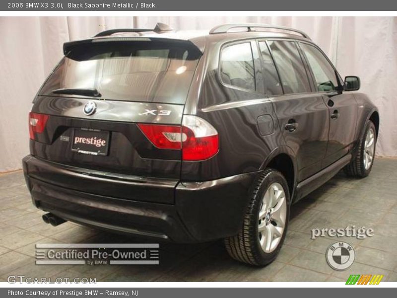 Black Sapphire Metallic / Black 2006 BMW X3 3.0i