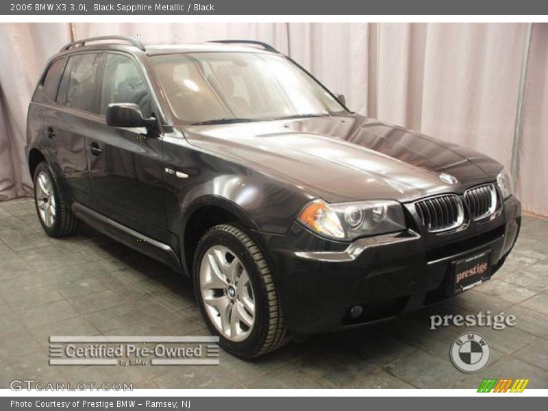 Black Sapphire Metallic / Black 2006 BMW X3 3.0i