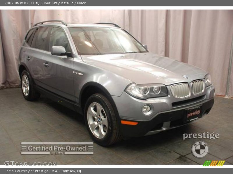 Silver Grey Metallic / Black 2007 BMW X3 3.0si