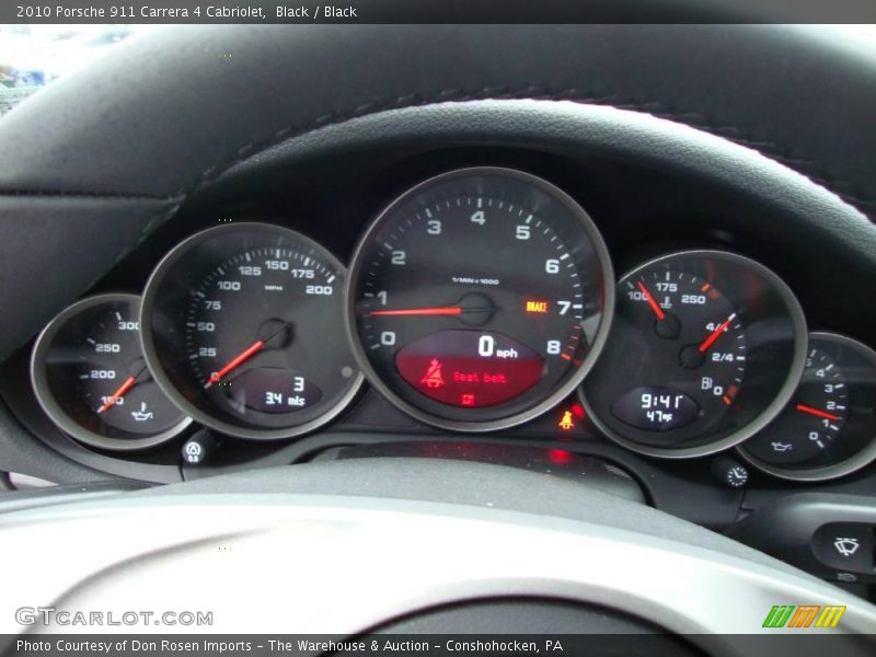 Black / Black 2010 Porsche 911 Carrera 4 Cabriolet