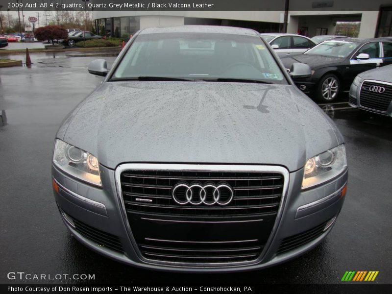 Quartz Grey Metallic / Black Valcona Leather 2009 Audi A8 4.2 quattro