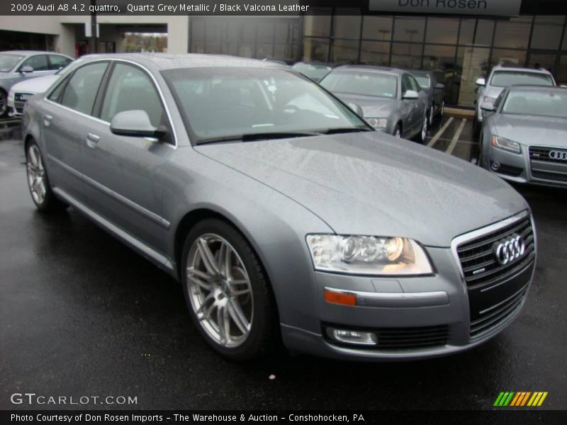 Quartz Grey Metallic / Black Valcona Leather 2009 Audi A8 4.2 quattro