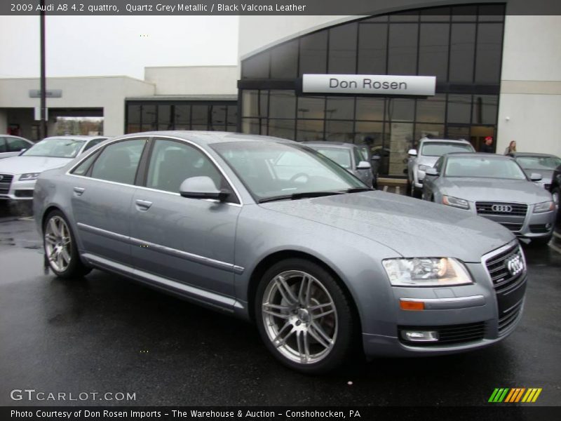 Quartz Grey Metallic / Black Valcona Leather 2009 Audi A8 4.2 quattro