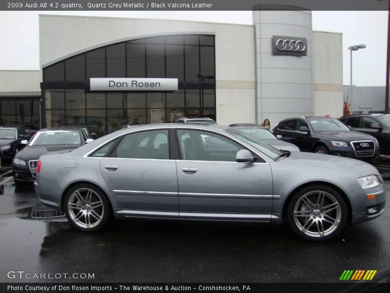 Quartz Grey Metallic / Black Valcona Leather 2009 Audi A8 4.2 quattro