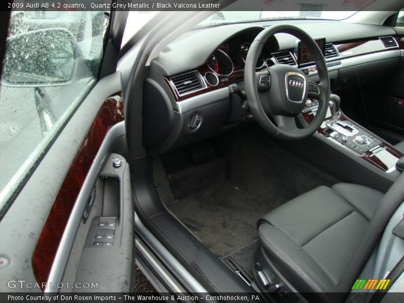 Quartz Grey Metallic / Black Valcona Leather 2009 Audi A8 4.2 quattro
