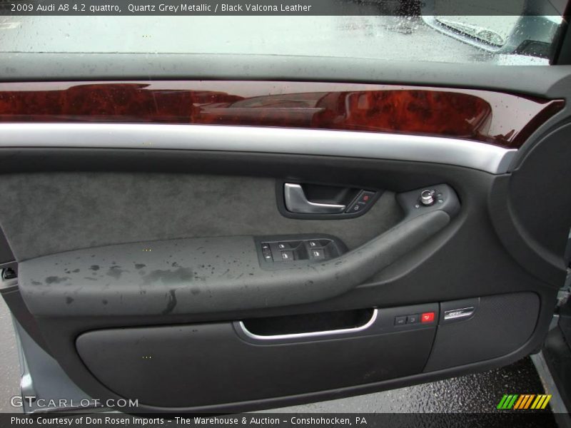 Quartz Grey Metallic / Black Valcona Leather 2009 Audi A8 4.2 quattro