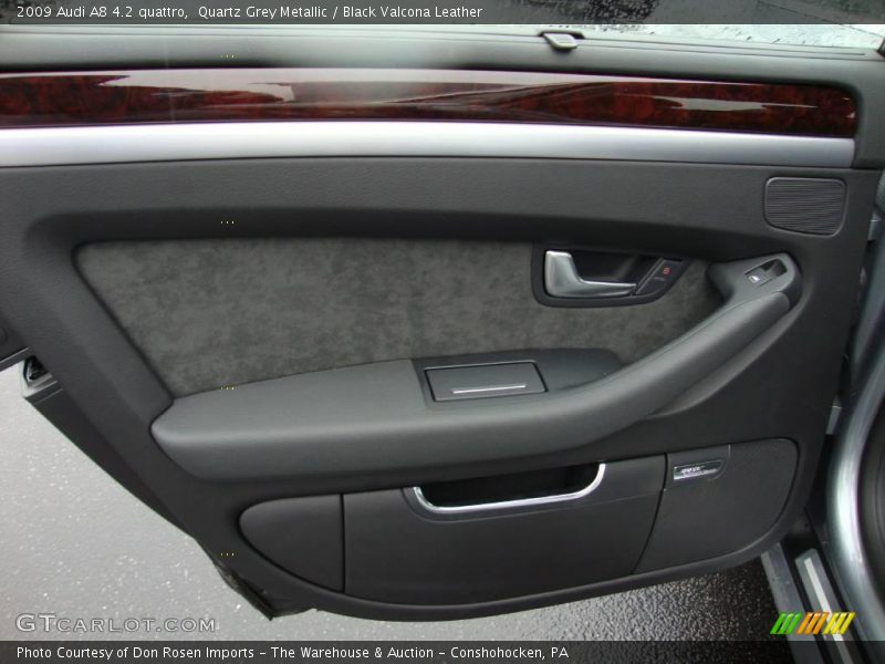 Quartz Grey Metallic / Black Valcona Leather 2009 Audi A8 4.2 quattro